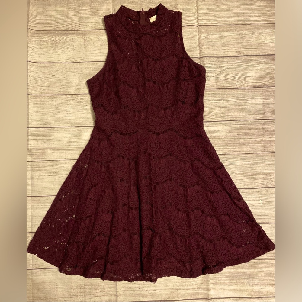 Francesca’s Dark Burgandy (Wine) lace dress